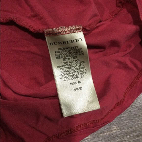 Burberry Brit Red Nova Plaid Longsleeve Tee Shirt Top Blouse Cotton Scoop Neck M - Picture 8 of 8